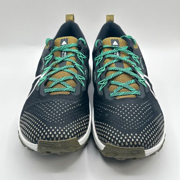 Men’s Nike React Pegasus Trail 4 Black/White-Olive DJ6158-006 Size 10.5 New - Picture 2 of 11